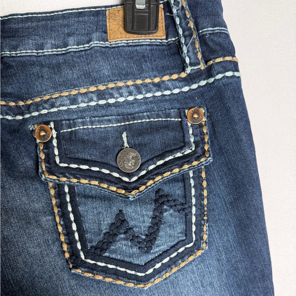 YMI Jeans Women’s Bootcut Denim Y2K Western Contrast Stitch Low Rise Jeans Sz 11 - Picture 9 of 10